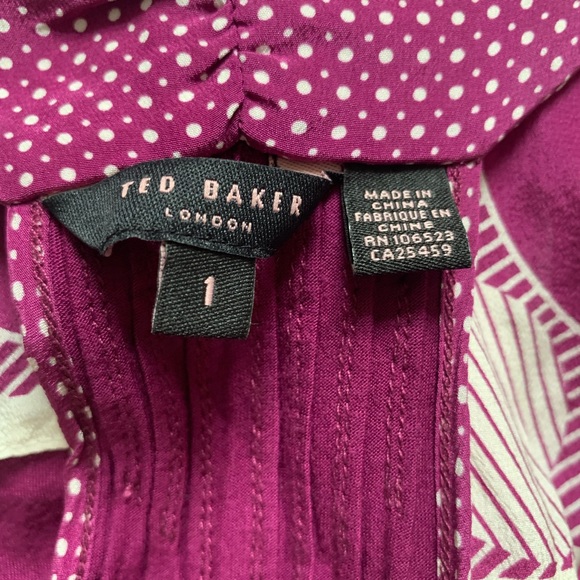 TED BAKER FUCHSIA AND CREAM RACERBACK TANK - Picture 4 of 8